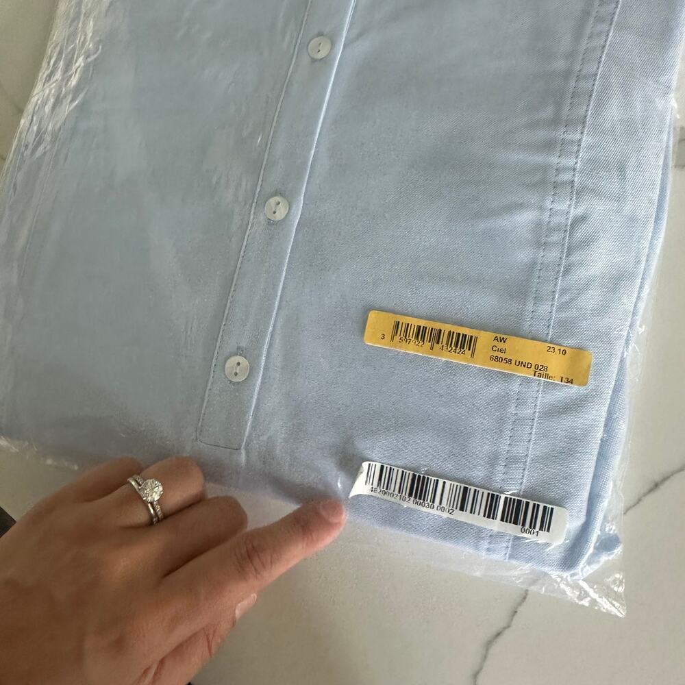 longchamp blue Embroidered Blouse Size 34 NEW - Picture 10 of 10